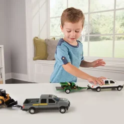 Fat Brain Toy 8 inch John Deere Pickup Hauling Set New