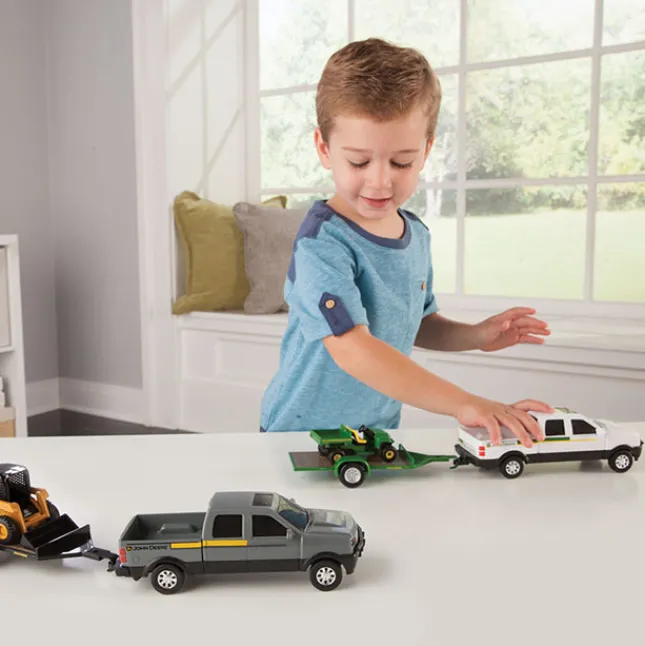 Fat Brain Toy 8 inch John Deere Pickup Hauling Set New