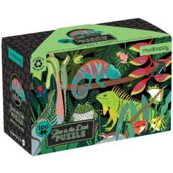 Fat Brain Toy 100 Piece Glow in the Dark Puzzle - Frogs & Lizards Fashion