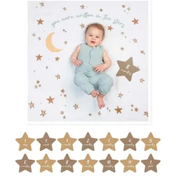 Fat Brain Toy Baby's First Year Blanket & Card Set - Written in the Stars New