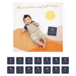 Fat Brain Toy Baby's First Year Blanket & Card Set - Sunrise Best