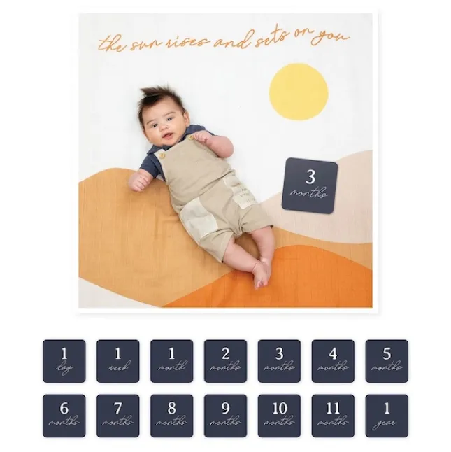 Fat Brain Toy Baby's First Year Blanket & Card Set - Sunrise Best