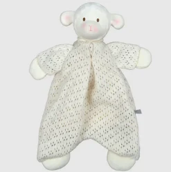 Fat Brain Toy Bahbah the Lamb Baby Lovey with Natural Rubber Teether Head New