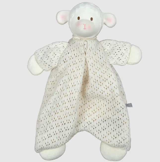 Fat Brain Toy Bahbah the Lamb Baby Lovey with Natural Rubber Teether Head New