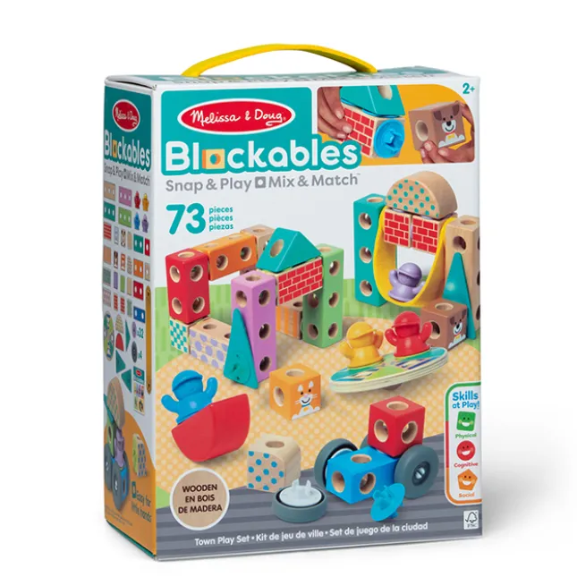 Fat Brain Toy Blockables Town Play Set New