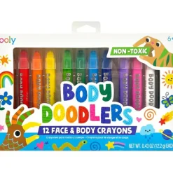 Fat Brain Toy Body Doodlers Face & Body Crayons - Set of 12 Colors Clearance