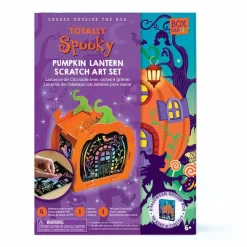Fat Brain Toy Box CanDIY Totally Spooky Pumpkin Lantern Scratch Art Set Sale