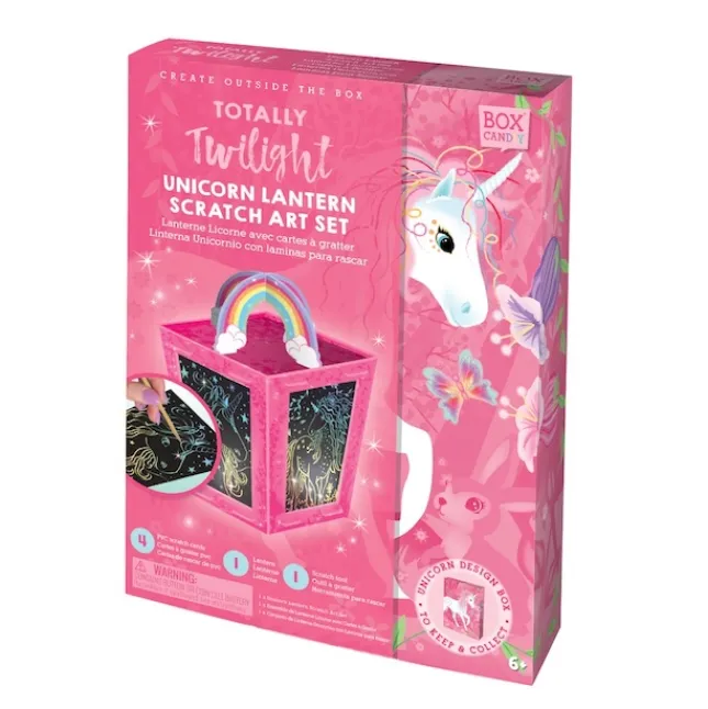 Fat Brain Toy Box CanDIY Totally Twilight Unicorn Lantern Scratch Art Set Sale