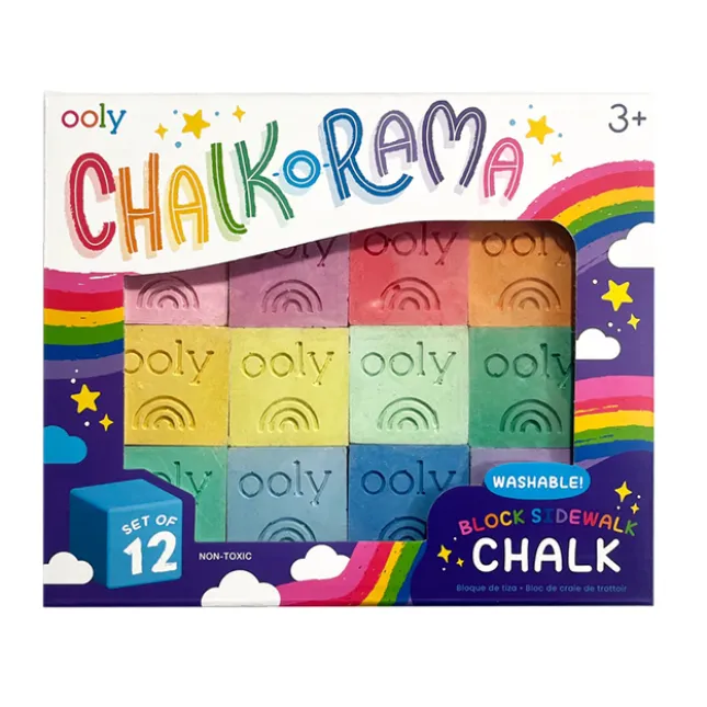 Fat Brain Toy Chalk-O-Rama Block Sidewalk Chalk - Set of 12 New