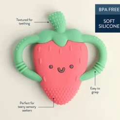 Fat Brain Toy Chew Crew Easy-hold Silicone Teether Hot