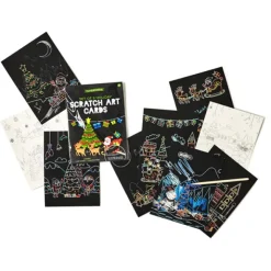 Fat Brain Toy Christmas Design Scratch Art Cards - 9 pc Hot