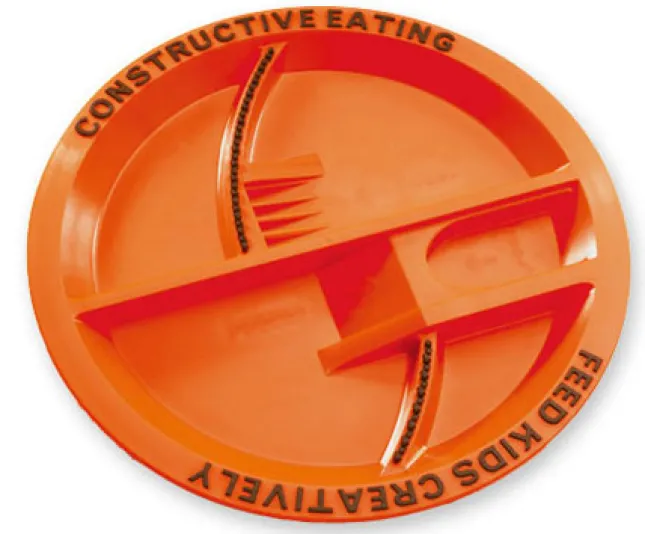 Fat Brain Toy Constructive Eating Construction Plate Fashion