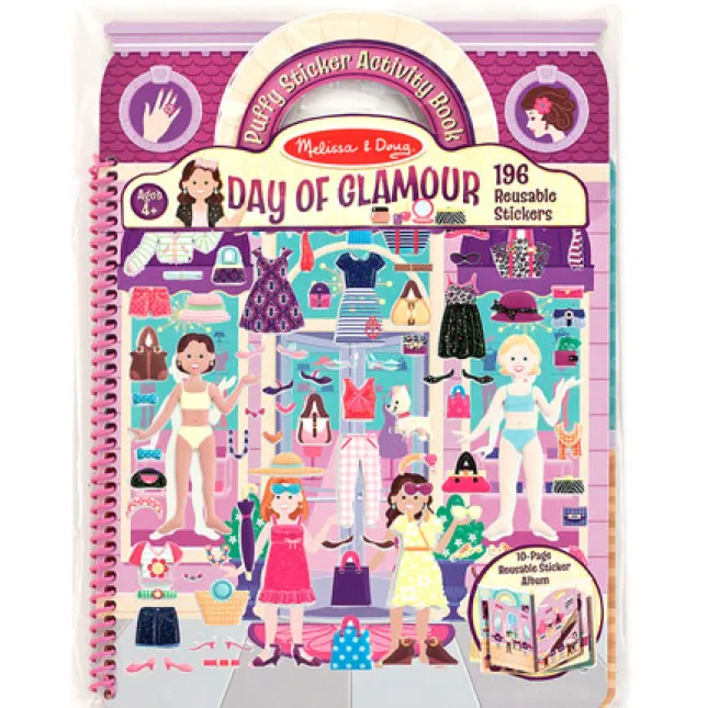 Fat Brain Toy Deluxe Puffy Sticker Album - Day of Glamour Hot