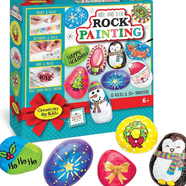 Fat Brain Toy Holiday Hide and Seek Rock Painting Kit New
