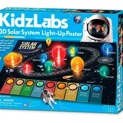 Fat Brain Toy 4M KidzLabs 3D Solar System Light-up Poster New