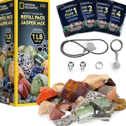 Fat Brain Toy National Geographic Rock Tumbler Refill Pack - Jasper Mix New