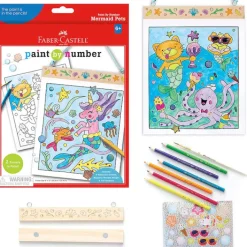 Fat Brain Toy Paint by Numbers Mermaid Pets Wall Art New