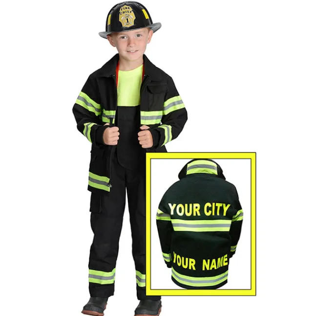 Fat Brain Toy Personalized Jr. Firefighter Suit - Black Best