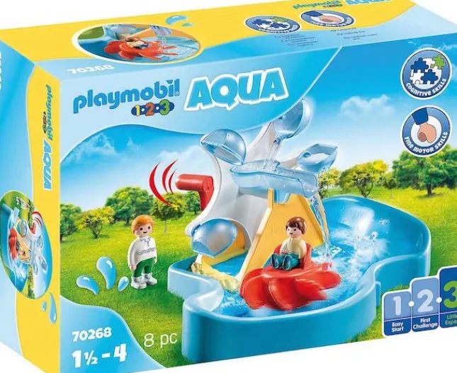Fat Brain Toy Playmobil 1 2 3 Water Wheel Carousel Fashion