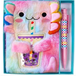 Fat Brain Toy Plush Boba Axolotl Journal & Pen Set New