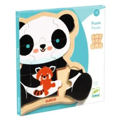 Fat Brain Toy Puzzlo Panda Wooden Puzzle - 9 pc Fashion