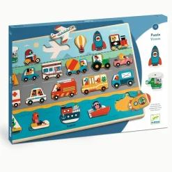 Fat Brain Toy Puzzlo Vroom Wooden Puzzle Hot