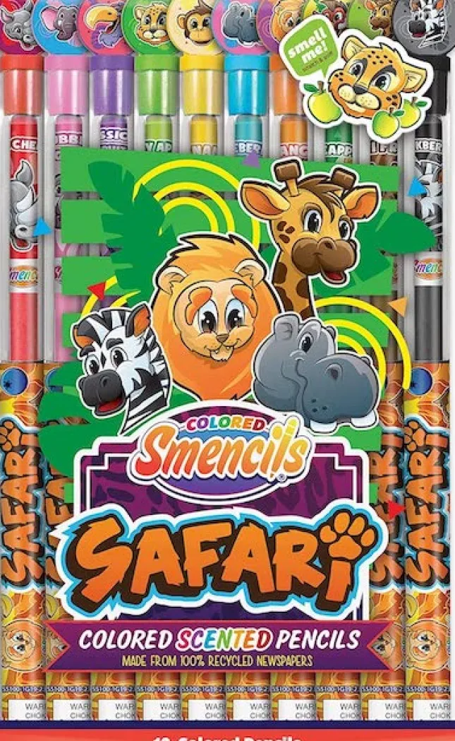 Fat Brain Toy Safari Colored Smencils 10 pack New