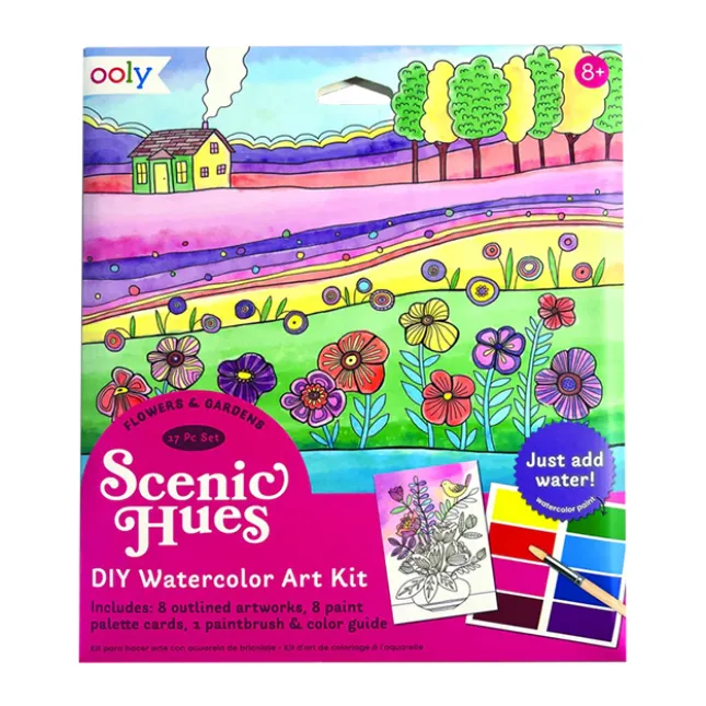 Fat Brain Toy Scenic Hues D.I.Y. Watercolor Kit Flowers & Gardens Discount