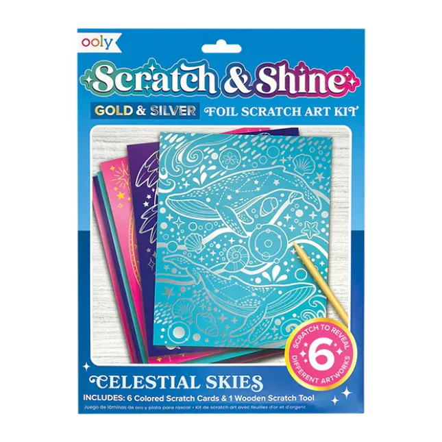 Fat Brain Toy Scratch & Shine Scratch Cards - Celestial Skies Best
