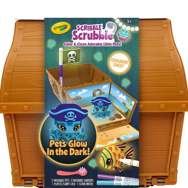 Fat Brain Toy Scribble Scrubbie Pets Glow - Ocean Treasure Chest Best