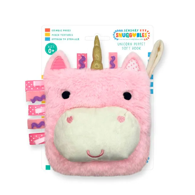 Fat Brain Toy Sensory Snuggables Unicorn Puppet Soft Book Hot