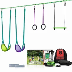 Fat Brain Toy Slackers Swingline 36 ft with 4 Swinging Obstacles Fashion