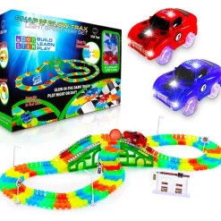 Fat Brain Toy Snap n' Glow Trax Light Racer Set - Small Hot