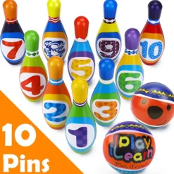 Fat Brain Toy Soft Number Bowling Set New