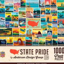 Fat Brain Toy State Pride Vintage Collage Poster Art Puzzle - 1000 pc Fashion