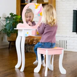 Fat Brain Toy Unicorn Magic Vanity with Mirror and Stool Clearance