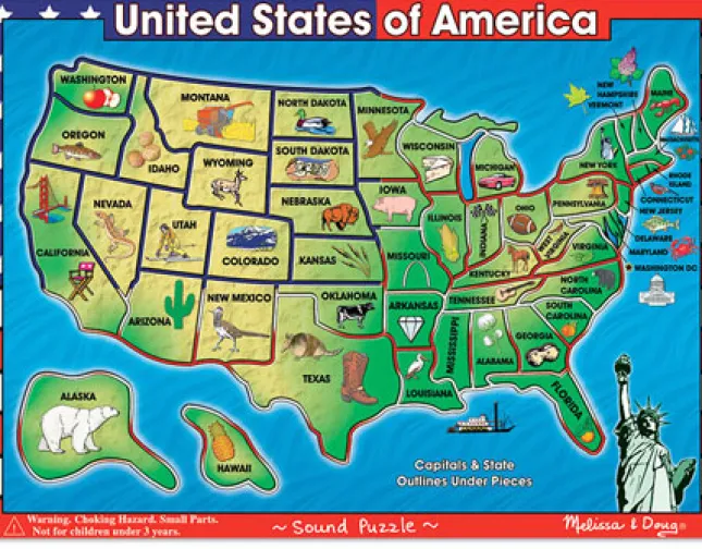 Fat Brain Toy USA Map Sound Puzzle Best
