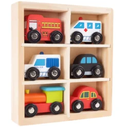 Fat Brain Toy Wooden Mini Vehicle 6pc Set Online