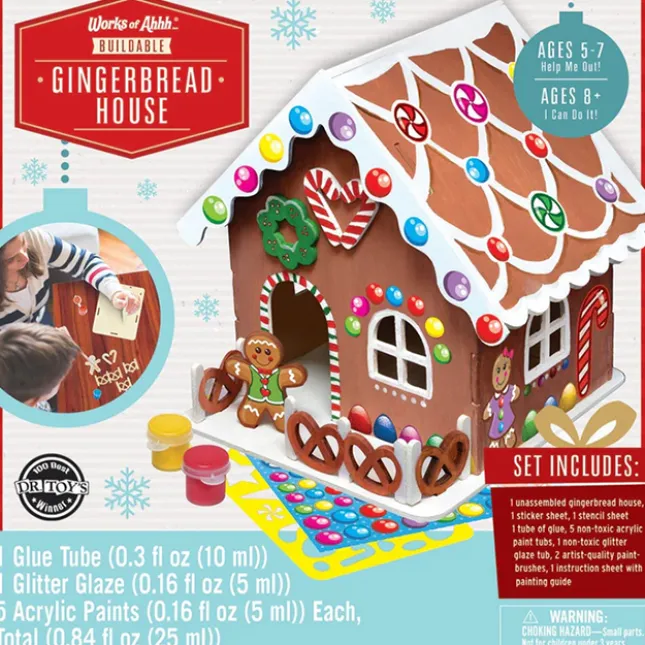 Fat Brain Toy Works of Ahhh Buildable Gingerbread House Kit Fashion