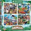 Fat Brain Toy World of Animals 4-Pack Puzzles - 100 pc Each Clearance